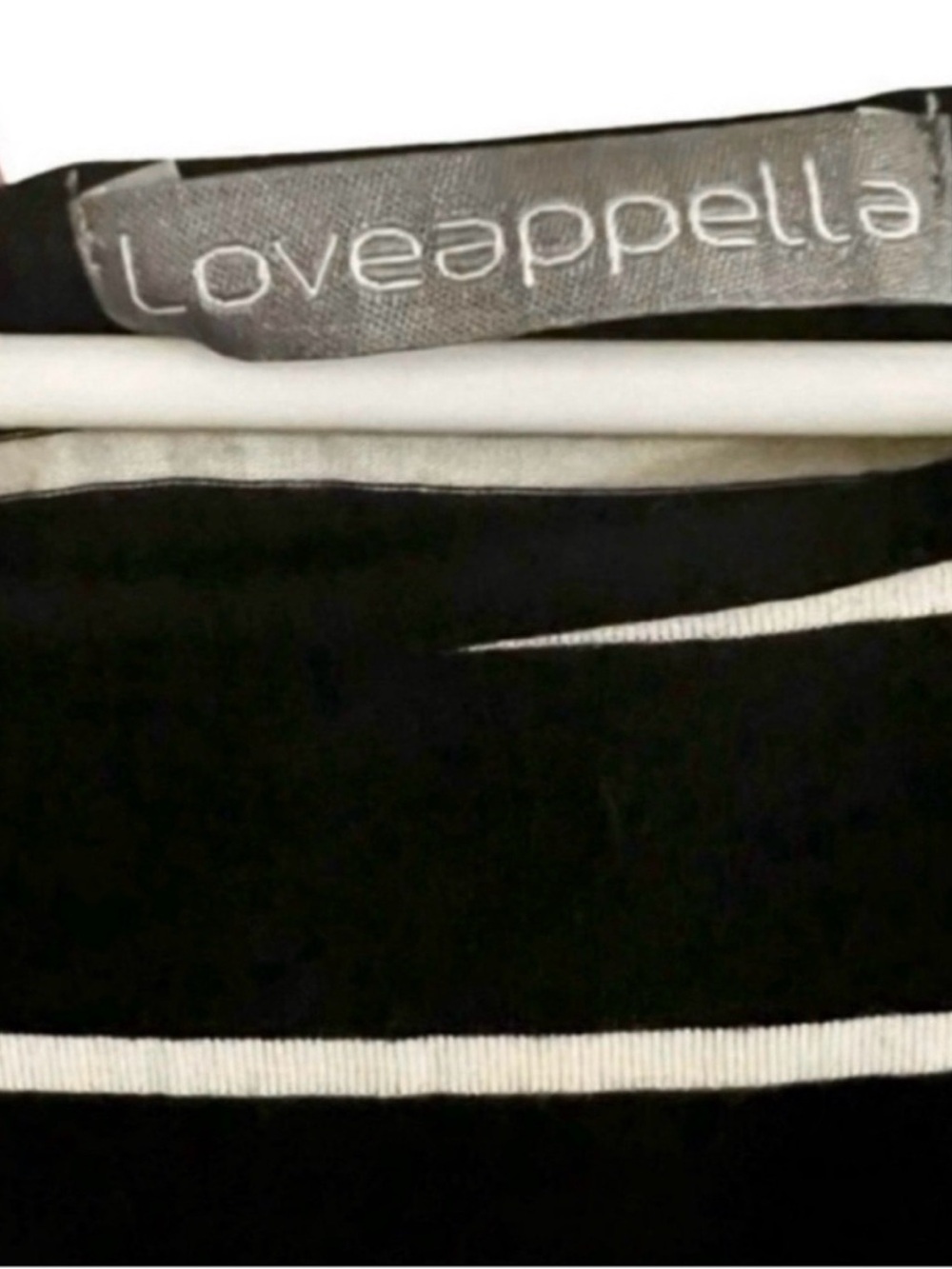 Black & White Striped Maternity Top | Size Medium | Boat Neck | Ruched Sides - Picture 4 of 4